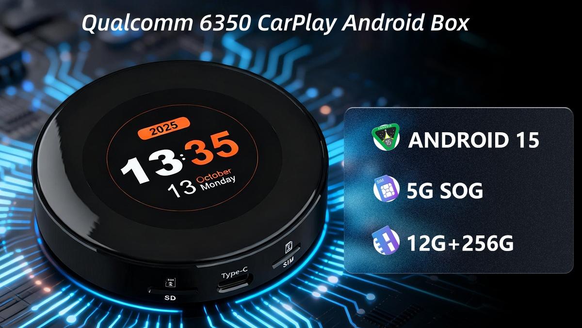 ZESTECH Wireless CarPlay Ai Box 12GB+256GB Android Auto Smart Box QCM 6350 Android 15 Plug and Play Wireless CarPlay Adapter
