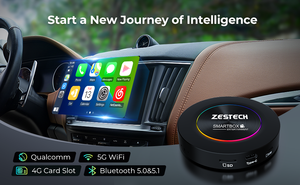 2026 Ai Box 12+256GB Qualcomm 6350 Android 15 Carplay Youtube Netflix Video Carplay Android Auto Wireless Adapter Ai Android Box