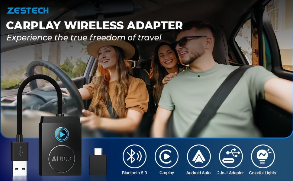 ZESTECH Wireless CarPlay Adapter Car Play Magic Box for Apple CarPlay Video Streaming Dongle Wired to Wireless CarPlay Box