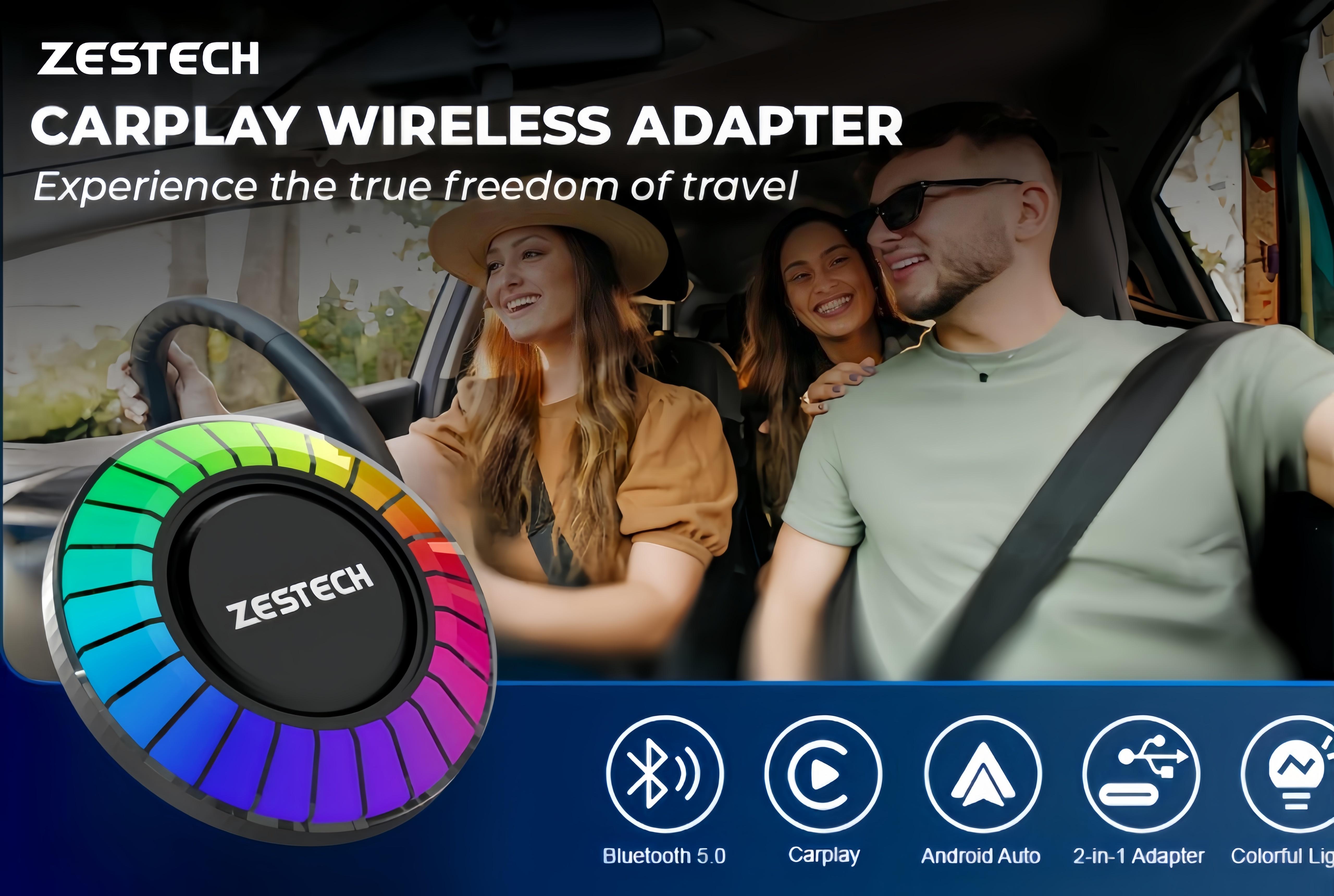 ZESTECH Android Auto Portable Android Auto System Car Stereo Smart AI Box Wired to Wireless Adapter