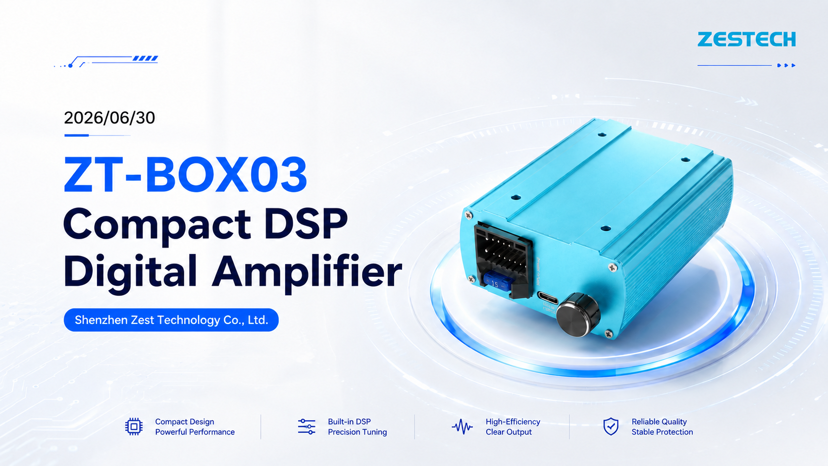 ZESTECH 4CH × 75W DSP Amplifier