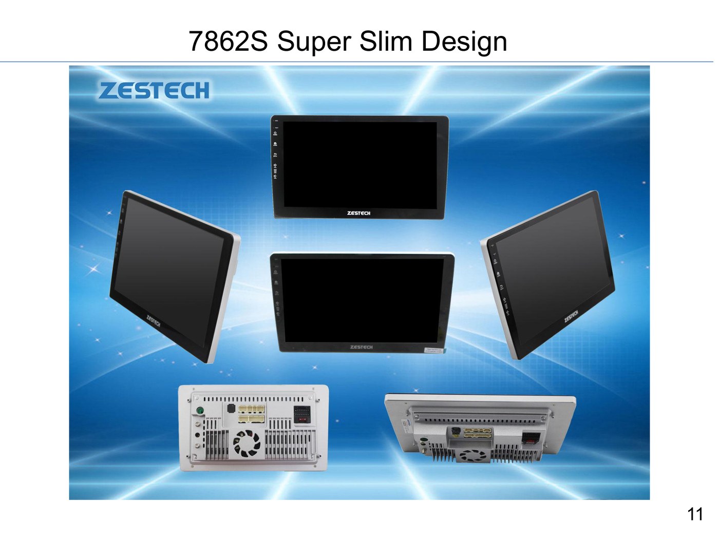 ZESTECH 7862S super slim universal head unit chassis design