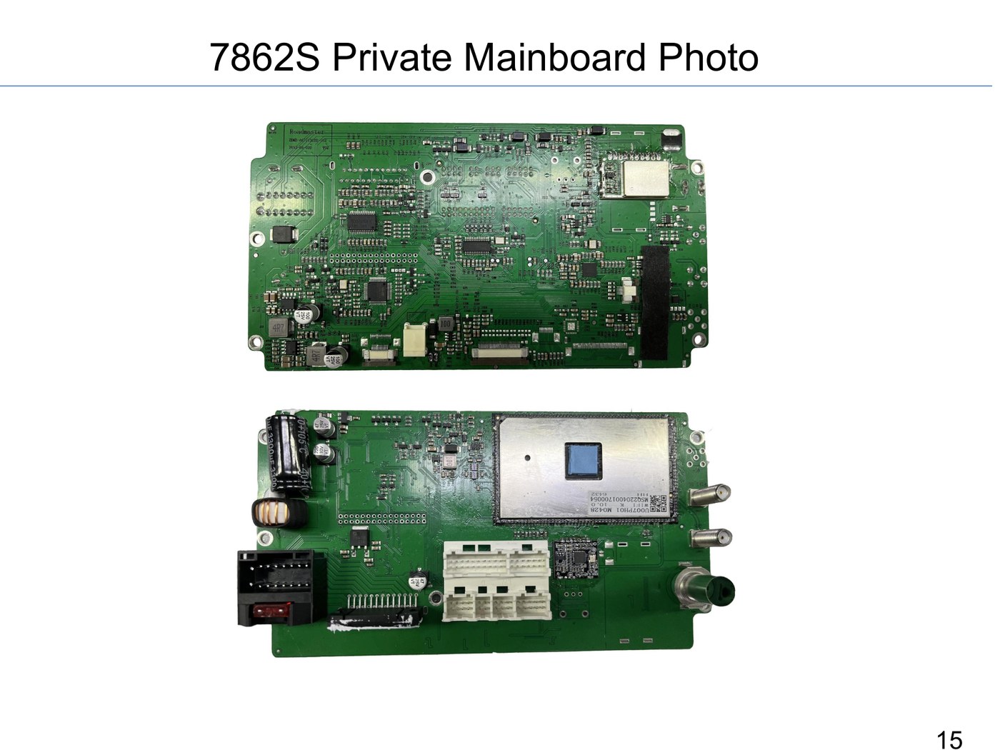 ZESTECH 7862S private mainboard showing dual aluminium heat sinks over SoC and amplifier stage