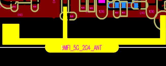 Wi-Fi 5G/2.4G onboard antenna WiFi 6 onboard antenna layout