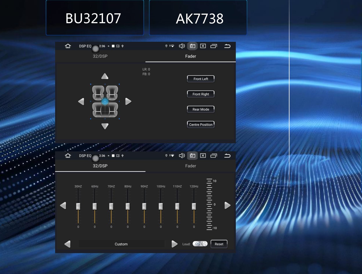 ZT-A91 DSP tuning interface with 32-band EQ and fader control