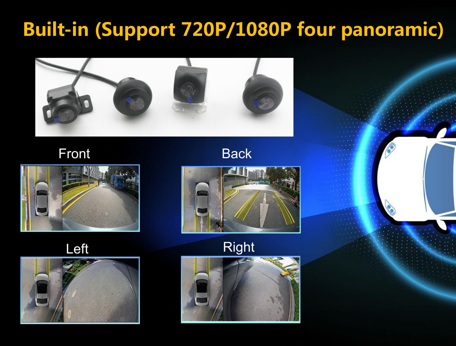 ZT-A91 built-in 360 panoramic system with front, back, left and right cameras