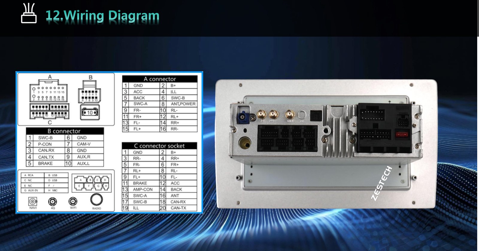 ZT-A31 wiring diagram and connectors