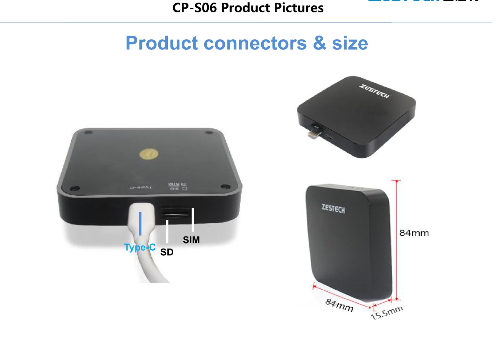 CP-S06 connectors and dimensions