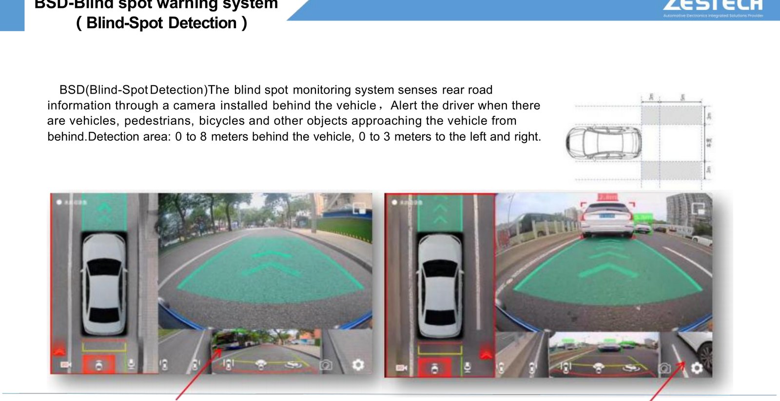 BSD blind spot warning system